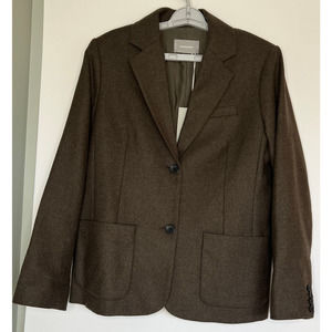 Everlane Women Size 14 NWT Green Brown Wool Blend Blazer